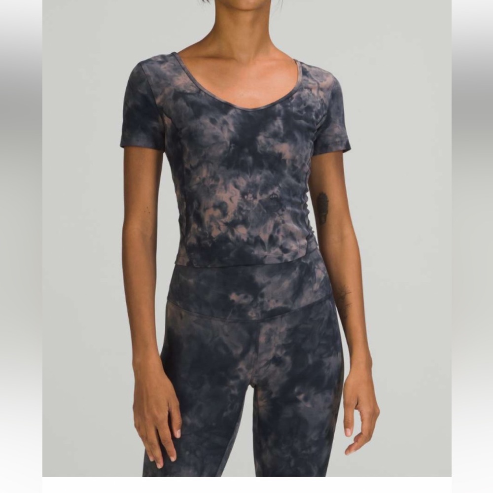 Lululemon Align T-Shirt Diamond Dye Lunar Rock True Navy Size 8